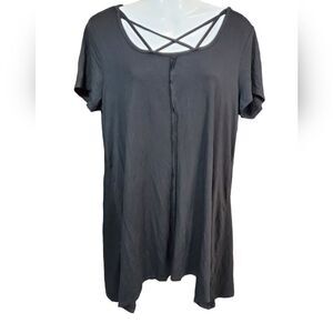 NEW Terre Bleu black strappy tunic M